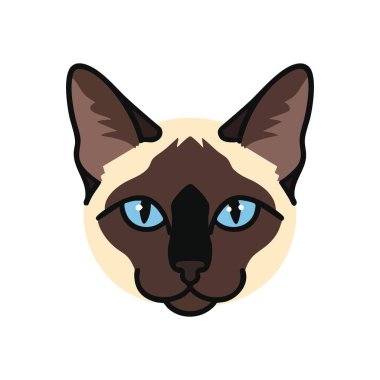 Zarif siyam kedisi resmi. Zarif bir siyam kedisinin büyüleyici grafik tasviri ve keskin gök mavisi gözleri. Bu büyüleyici tasarım güzelliği ve sıcaklığı simgeliyor..