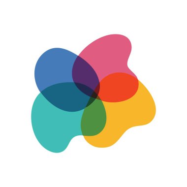 Canlı Kesişen Modern Biçimler. Canlı renklerdeki soyut şekiller zarif bir şekilde harmanlanarak koyu bir arkaplanda yeni renkler oluşturuyor. Bu görsel bağlantı, çeşitlilik ve işbirlikçi sinerjiyi temsil eder..