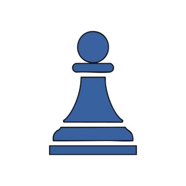 Stratejik Mavi Piyon Simgesi. Karanlık bir arkaplana karşı tenha bir gök mavisi oyunu. Temel gücü, gelecek potansiyelini ve düşünceli planlamayı sembolize ediyor..