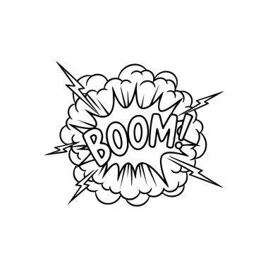 Comic Explosion Sound Pop Art. Çarpıcı bir baloncukta 