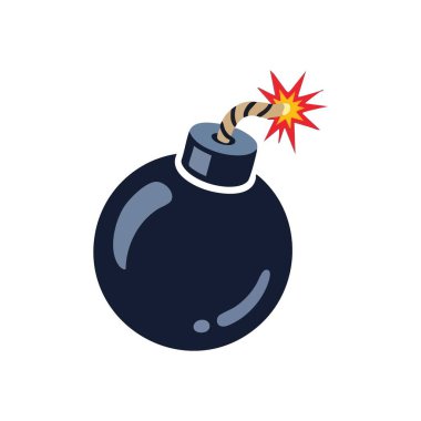 Fitili çizgi film bombası. Fitili tutuşmuş, kıvılcımlar saçan stilize bir patlayıcı. Tehlike, aciliyet ya da kritik bir durumu temsil ediyor..