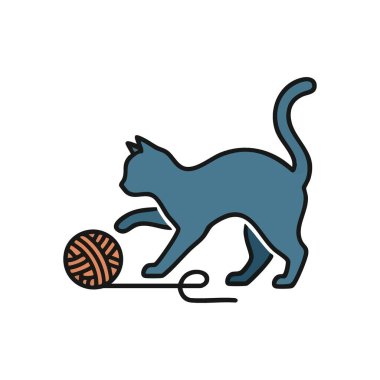 İplik Toplu Oyuncu Mavi Kedi. Merakla dolu, hoş mavi bir kedi renkli yün makara ile eğleniyor. Bu büyüleyici sanat eserleri, aile saadeti, masum yaramazlık ve evcil hayvan mutluluğunu temsil ediyor..