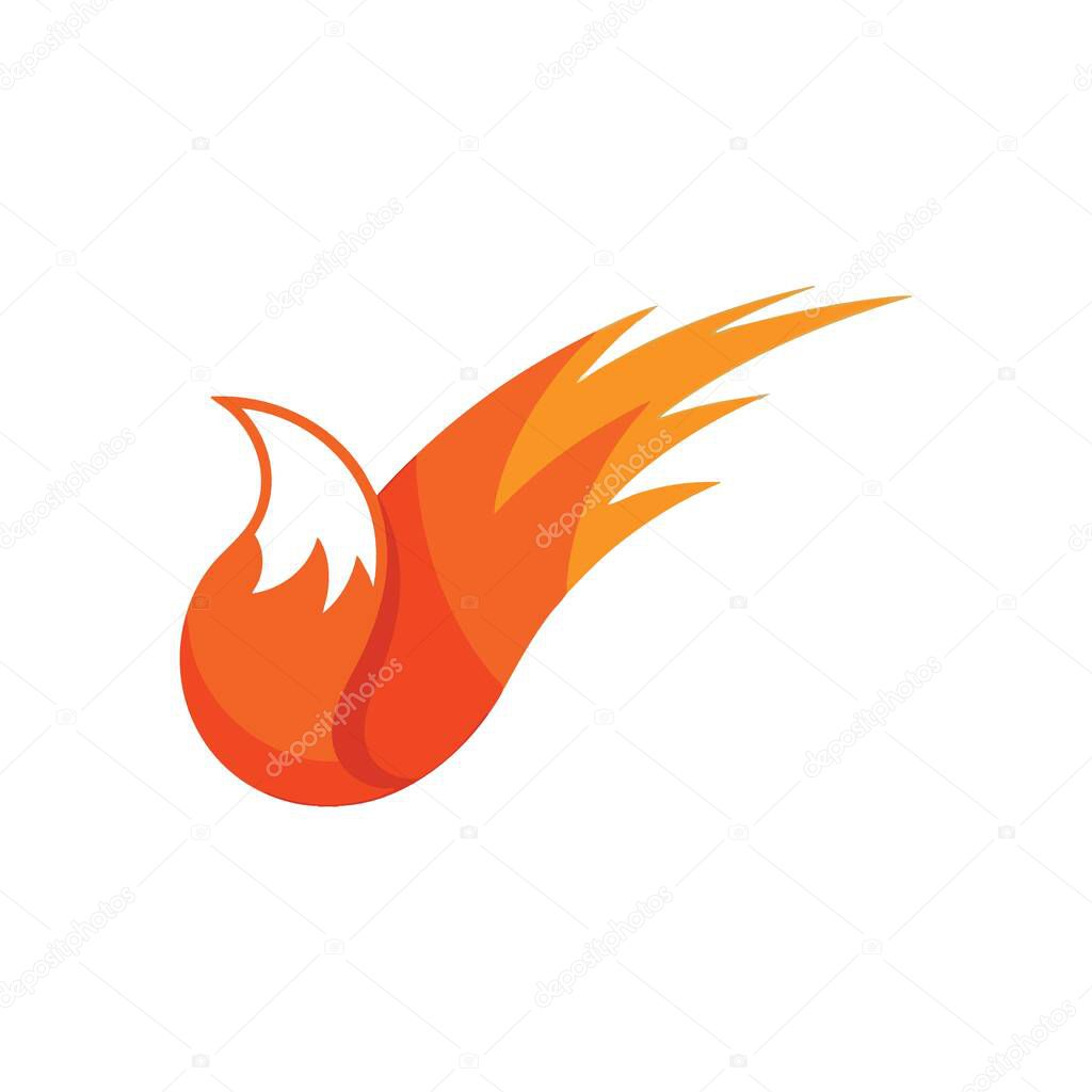 Dynamic Orange Fox Tail Graphic. This expressive design of a cunning animal's caudal appendage in warm tones evokes agility and intelligence, perfect for creative branding.