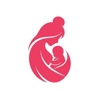 Annelik bağı ve yeni doğan bakımı. Değerli bebeğini besleyen bir kadını gösteren yürek ısıtan bir çizim. Sevgiyi, güvenliği ve ebeveynliğin güzel yolculuğunu sembolize eder..