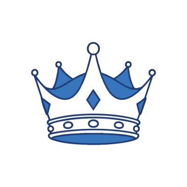 Kraliyet Mavi Taç Simgesi. Bu kraliyet tacı gücü, liderliği ve zaferi temsil ediyor. Başarı, asalet veya başarı temaları için mükemmel grafik.