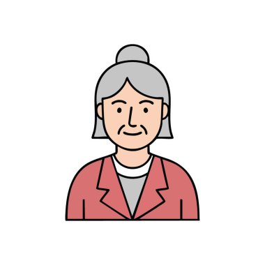 Yaşlı Kadın Portresi İllüstrasyonu. Kibar bir yaşlı bayanın canlı dijital tasviri. Huzurlu bakışları, hayat boyu süren hikayeleri ve sıcaklığı akla getiriyor..