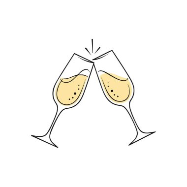 Şenlikli Kadeh kaldırma Sanatı. Zarif flütler neşeyi, ortaklığı ve başarılı anları simgeleyen bir araya gelir. Kutlamalar, etkinlikler ve parti tasarımları için ideal.