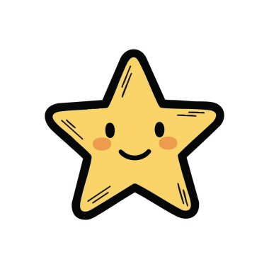 Parlayan Yıldız Maskot Tasarımı. Bu hoş çizgi film amblemi, arkadaş canlısı bir yüz ve mutluluk saçan pembe yanaklara sahiptir. Mükemmelliği, başarıyı ve saf neşeyi simgeler..