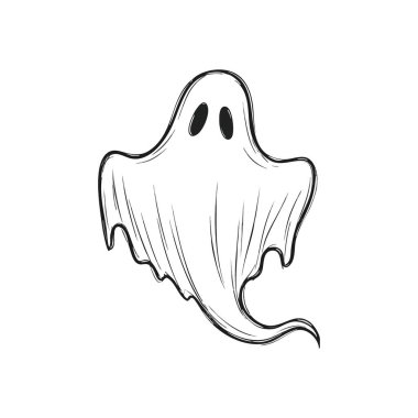 Cana yakın Cadılar Bayramı Hayalet Simgesi. Bu büyüleyici hayalet figürü neşeli, gizemli ve ürkütücü bir havayı çağrıştırıyor. Ekim ayındaki festival projeleri için mükemmel..