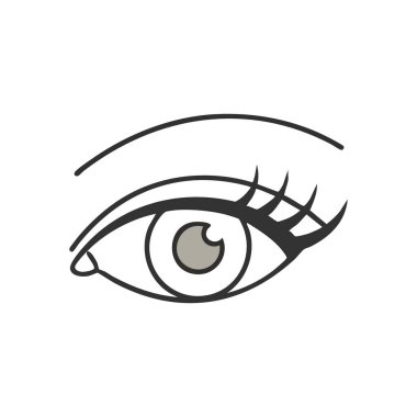 Zarif Bakış Minimalist Sanat. Bu temiz tasarım bir insan gözünü tasvir eder, görüşü, algılamayı ve sezgiyi sembolize eder. Güzellik, sağlık veya gözlem kavramları için mükemmel..