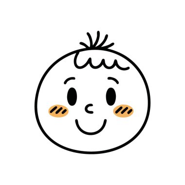 Neşeli Çocuk Karakteri Avatar. Sevinçten ışıldayan hoş bir karikatür. Bu neşeli grafikler mutluluğu ve gençliğin masumiyetini simgeliyor..