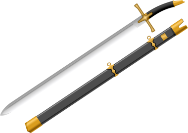 Kendine özgü kıvrımlı ve zarif kabzalı efsanevi bir Arap kılıcı. Tarihi savaşlarda ve kültürel ayinlerde kullanılır. Antika silah görselleri, fantezi sanatı veya eğitici bilgi grafikleri için idealdir..