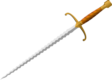 Çarpıcı dalgalanan bir bıçak ve zarif bir kabzası olan Flamberge kılıcı. Ortaçağ Avrupa 'sında prestij ve gücün sembolü, müze katalogları, fantezi oyunları veya tarihi eğitim için mükemmel