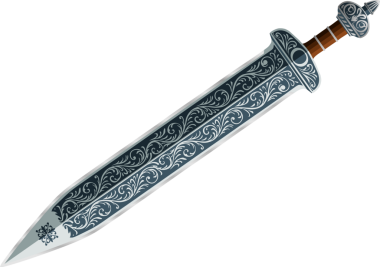 Antik Roma Gladius 'unda küçük bir bıçak ve yuvarlak bir tutuş vardı. Roma askeri disiplininin bir sembolü. Tarih temalı projeler, fantezi oyunları veya antika silah koleksiyonları için mükemmel.