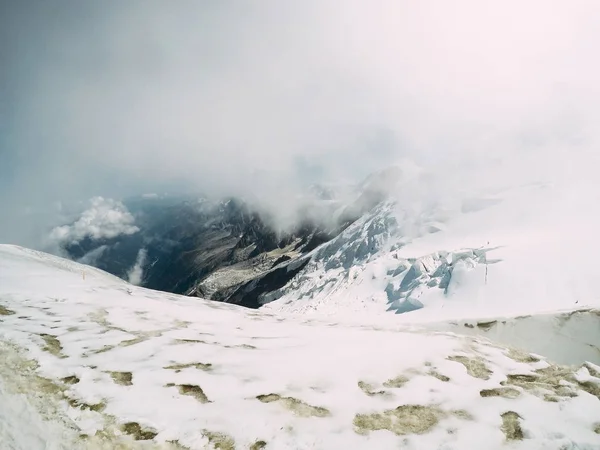 Snow Mountain Peak Paysage Vue Aérienne Mont Blanc Enneigé Hiver — Photo