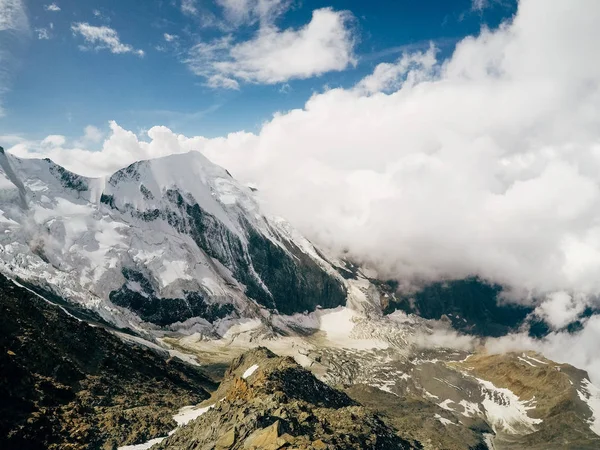 Bellissima Vetta Del Monte Bianco Nelle Alpi Vista Dal Cielo — Foto Stock