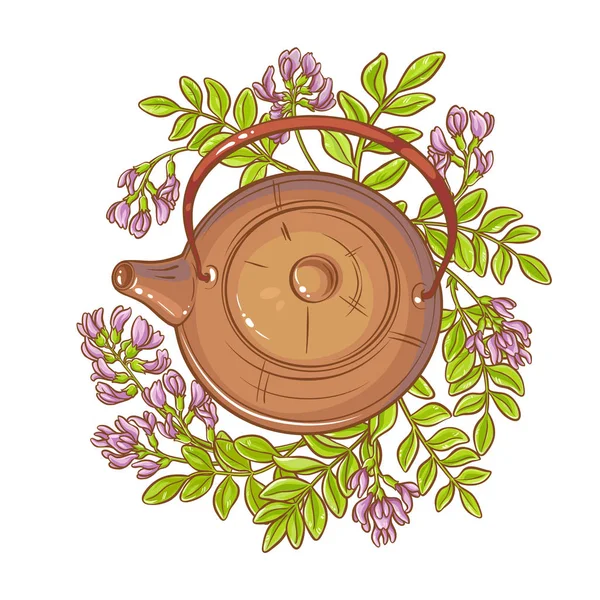 Astragalus Çay Vektör Çizim Üzerinde Beyaz Backgrond — Stok Vektör