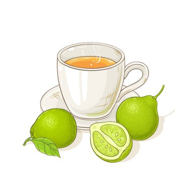 bergamot çayı resimde beyaz zemin üzerine bir fincan