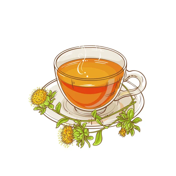 Aspir çay resimde beyaz arka plan üzerinde fincan