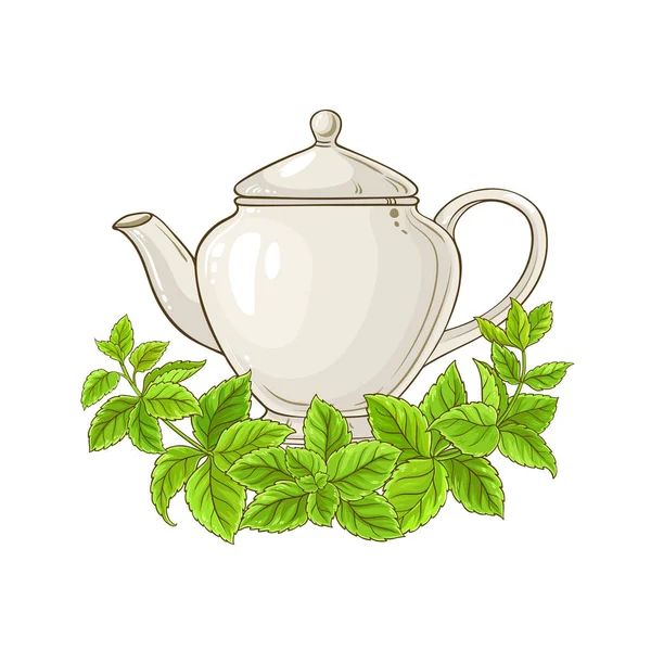 Melissa Thee Theepot Illustratie Witte Achtergrond — Stockvector