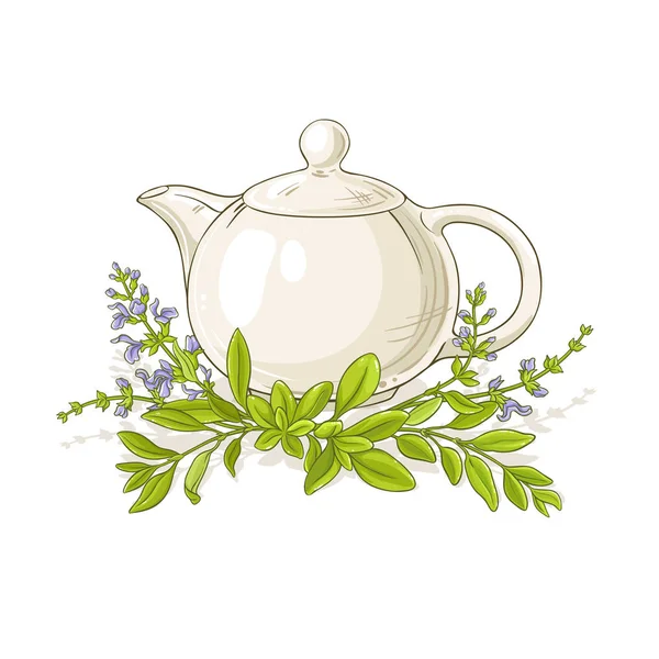 Koromvirag Filteres Tea Fehér Háttér Vektor Illusztráció — Stock Vector