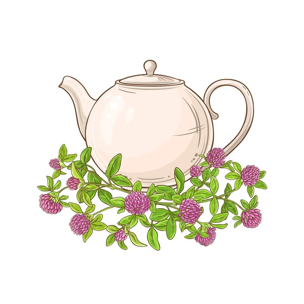 Lóhere Tea Vektoros Illusztráció Fehér Háttér — Stock Vector