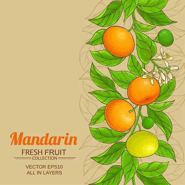 Motif Vectoriel Mandarine Sur Fond Couleur — Image vectorielle