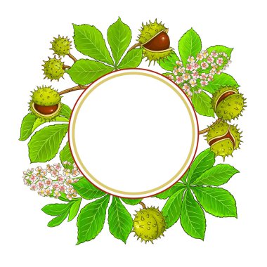 Beyaz arka plan üzerinde kestane vektör çerçeve