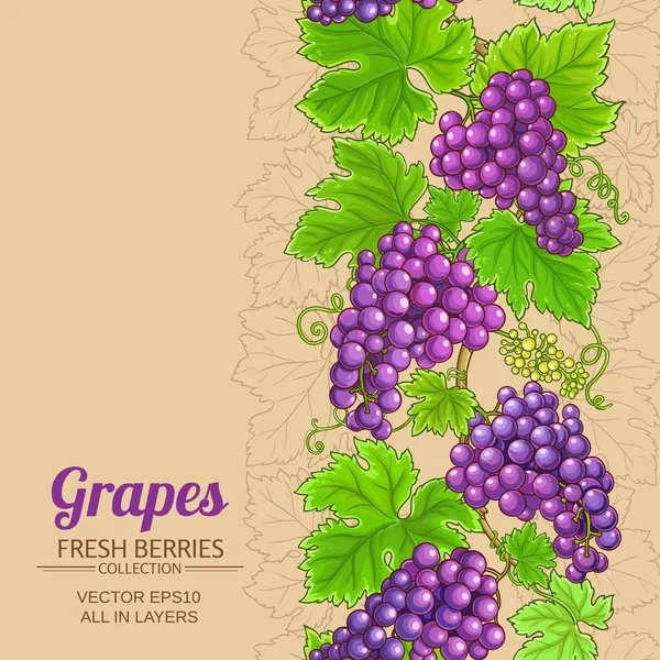 Uvas Patrón Vectorial Sobre Fondo Color — Archivo Imágenes Vectoriales