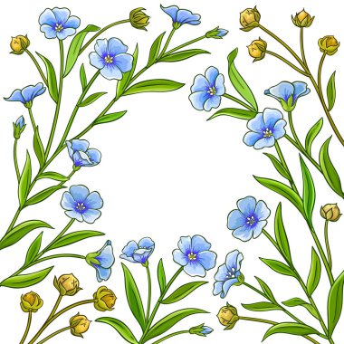 flax vector frame on white background clipart