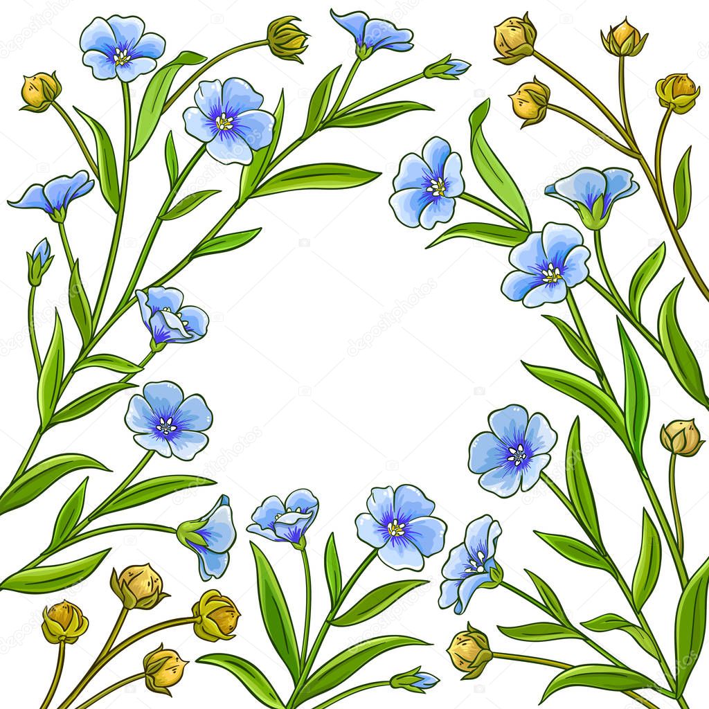 flax vector frame on white background