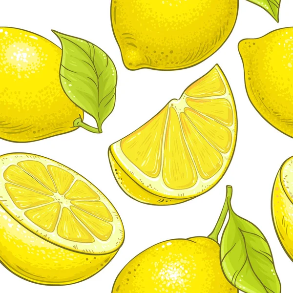 Λεμόνι Φρούτων Διάνυσμα Μοτίβο Λευκό Φόντο — Διανυσματικό Αρχείο