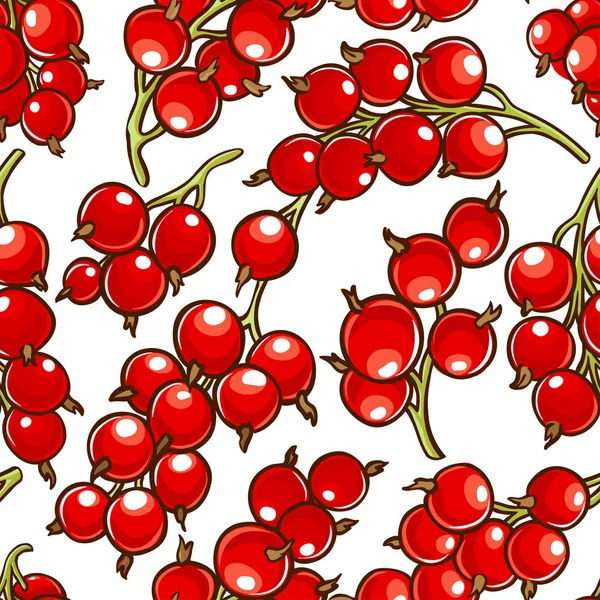 Rote Johannisbeeren Vektorpatten Auf Weißem Hintergrund — Stockvektor