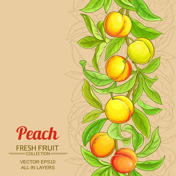 色の背景上の桃のベクトル パターン — ストックベクタ