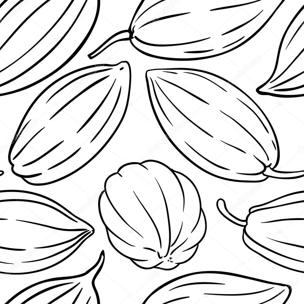 cocoa vector pattern on white background