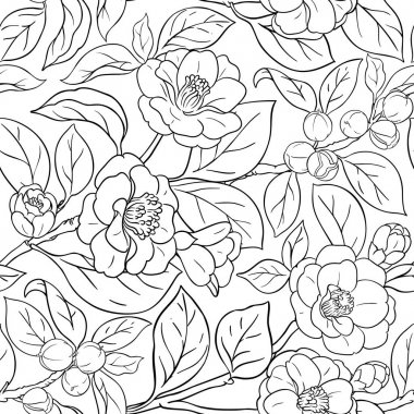 Camellia vektör desen