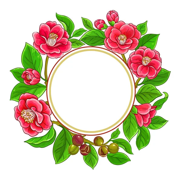 Camellia vector frame — Stockvector