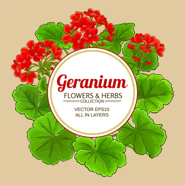 Geranium ramka wektorowa — Wektor stockowy