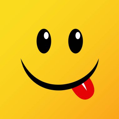 Sarı ifadeleri ve emojis. Vektör çizim içinde düz stil yakın çekim