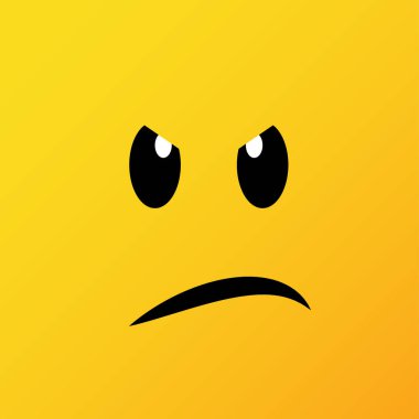 Sarı ifadeleri ve emojis. Vektör çizim içinde düz stil yakın çekim