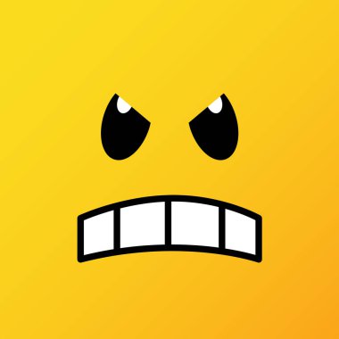 Sarı ifadeleri ve emojis. Vektör çizim içinde düz stil yakın çekim