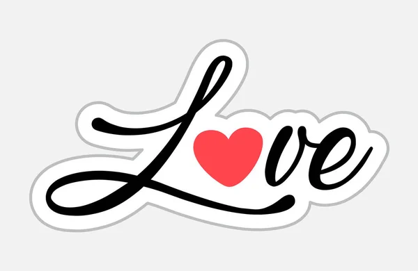 Sticker Love Dans Style Rétro Illustration Vectorielle Isolée Sur Fond — Image vectorielle