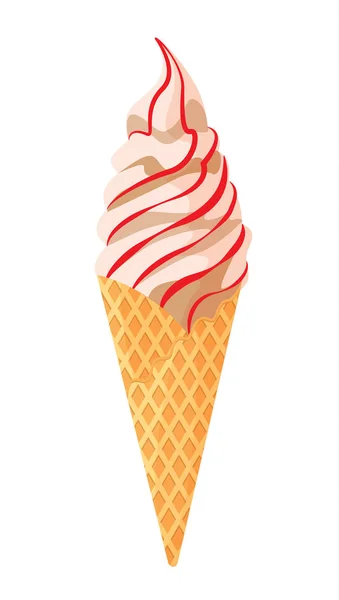 Ice Cream Szín Fehér Alapon Lapos Vektoros Illusztráció — Stock Vector
