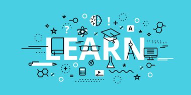 Modern düz ince çizgi tasarlamak vektör, kavram, grafik için öğrenmek ve web tasarım