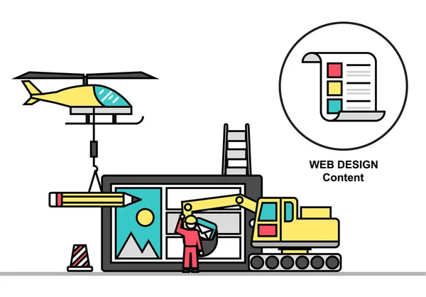 Moderno Vector Línea Plana Editable Contenido Diseño Web Abstracto — Vector de stock