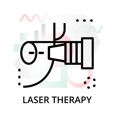 Çağdaş düz düzenlenebilir çizgi tasarım vektör çizim, grafik ve web tasarımı için arka plan lazer terapi simgesine kavramı