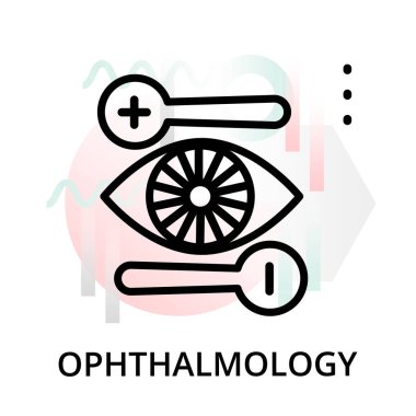 Çağdaş düz düzenlenebilir çizgi tasarım vektör çizim, grafik ve web tasarımı için arka plan simgesine Oftalmoloji kavramı