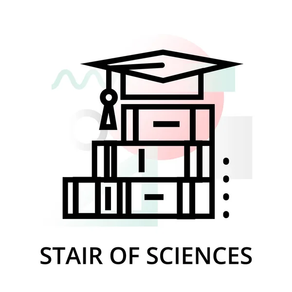 Treppe Des Wissenschaftskonzepts Symbol Auf Abstraktem Hintergrund Von Science Icons — Stockvektor