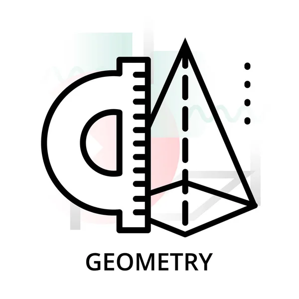 幾何学概念科学アイコンからの抽象的な背景設定アイコン グラフィック Web デザイン モダンな編集行ベクトル図 — ストックベクタ