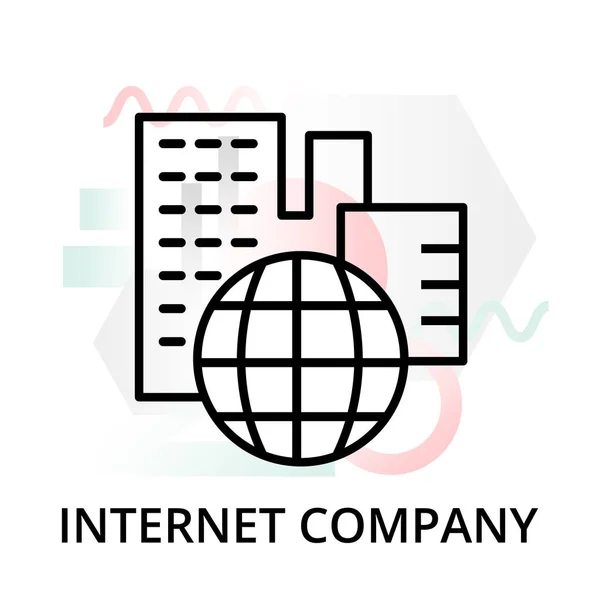 Moderna Illustrazione Vettoriale Linea Modificabile Icona Internet Company Sfondo Astratto — Vettoriale Stock